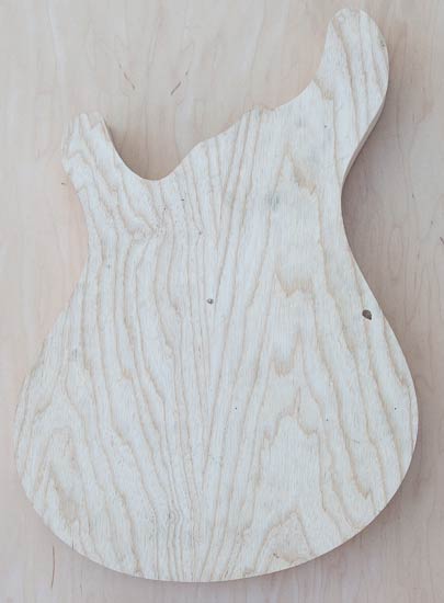 Electric guitar body made of swamp ash