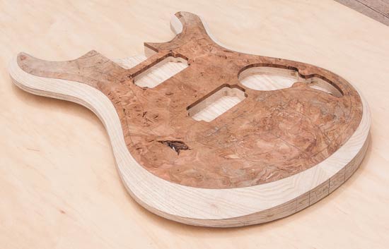 Custom guitar body with deep arm bevel/contour
