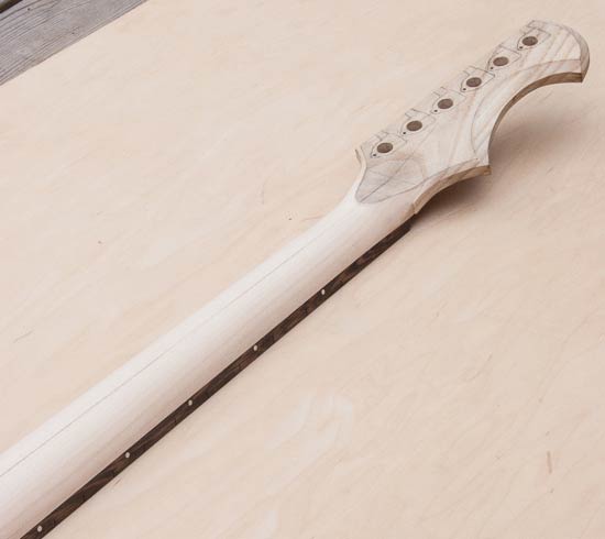 Maple/wenge custom guitar neck, back