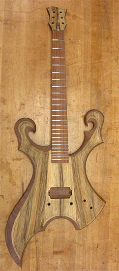 Ibanez Iceman inspired guitar with single bridge pickup
