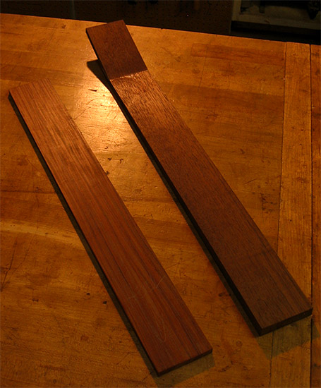 Black walnut guitar neck and pau ferro fretboard
