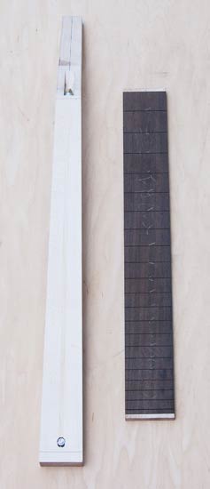 Guitar neck and fretboard blanks under construction