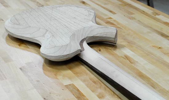 Single cut guitar build with carved body bevels