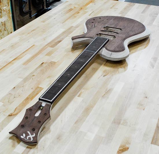 Electric guitar build with Xylem headstock