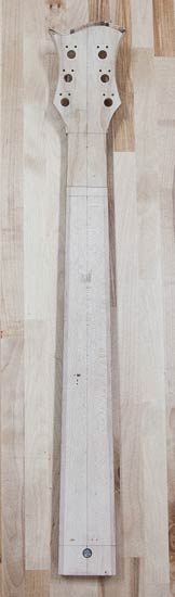 Maple guitar neck build with maple stringers
