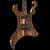 Black limba body of the custom guitar from the front